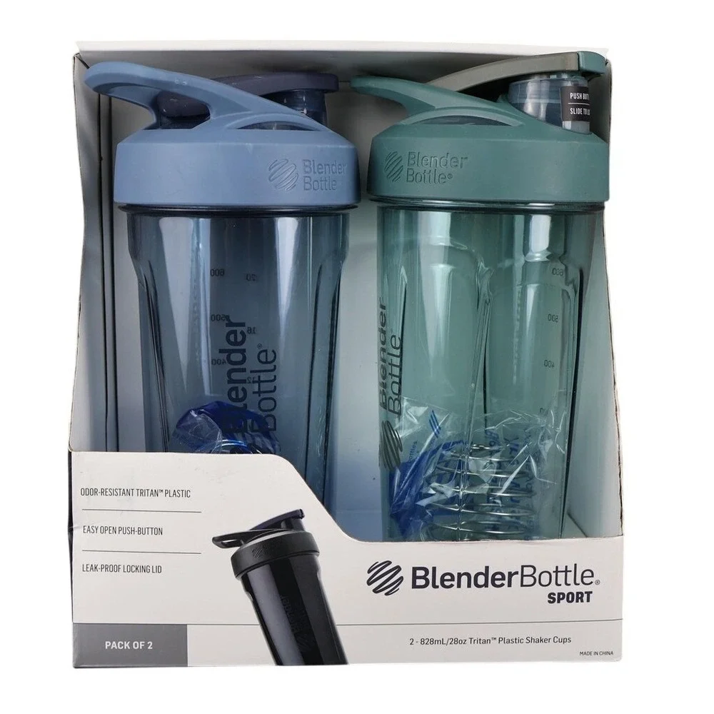 BlenderBottle Sport Shaker Bottles Set of 2 28 Oz‎ Tritan Plastic 1901772